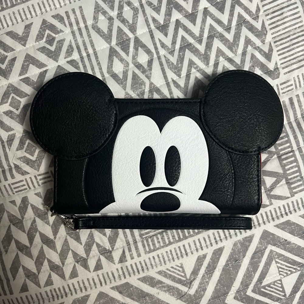 Disney Mickey Mouse Ears 90 Years True Original 3D Cell Phone Wristlet Wallet